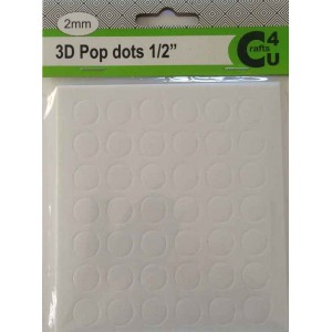 Crafts4U 3D Foam Pop Dots 12mm dia. 2mm thick 2 Sheets 10215