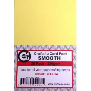 Crafts4U A5 Card 20Pk Smooth Bright Yellow 40014