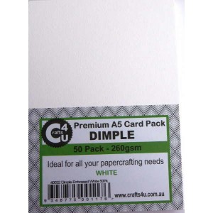 Crafts4U A5 Card 50Pk Dimple Embossed White 40032