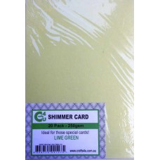 Crafts4U A4 Card 20Pk Shimmer Lime Green 40042