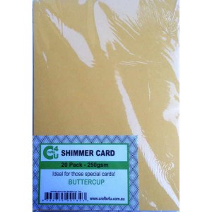 Crafts4U A4 Card 20Pk Shimmer Buttercup (Gold) 40049