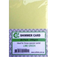 Crafts4U A5 Card 20Pk Shimmer Lime Green 40056