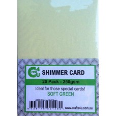 Crafts4U A5 Card 20Pk Shimmer Soft Green 40063