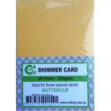 Crafts4U A5 Card 20Pk Shimmer Buttercup 40069