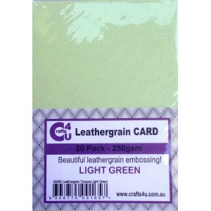 Crafts4U A5 Card 20Pk Leathergrain Texture Light Green 40080