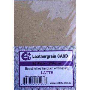 Crafts4U A5 Card 20Pk Leathergrain Texture Latte 40082