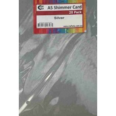 Crafts4U A5 Shimmer Card 20 Pack Silver 10243