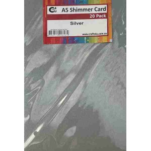 Crafts4U A5 Shimmer Card 20 Pack Silver 10243