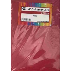 Crafts4U A5 Shimmer Card 20 Pack Red 10244