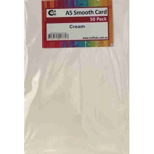Crafts4U A5 Smooth Card 50Pk Cream 10255