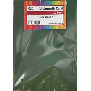 Crafts4U A5 Smooth Card 20Pk Dark Green 10259