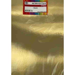 Crafts4U A4 Mirror Card 5Pk Glossy Polished Gold 10272