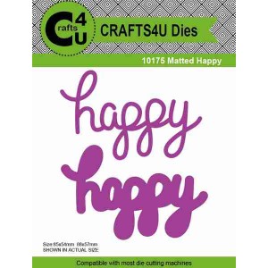 Crafts4U Die Matted Happy (2 dies) 10175