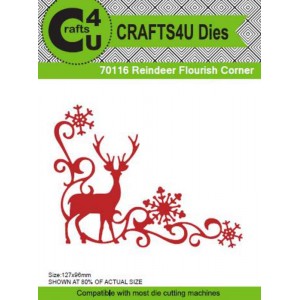 Crafts4U Die Reindeer Flourish Corner 70116