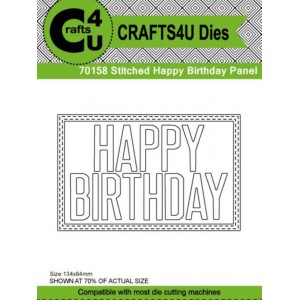 Crafts4U Die Stitched Happy Birthday Panel 70158