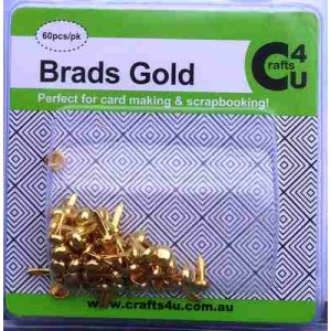 Crafts4U Brads Gold Colour 60 Pack 10032